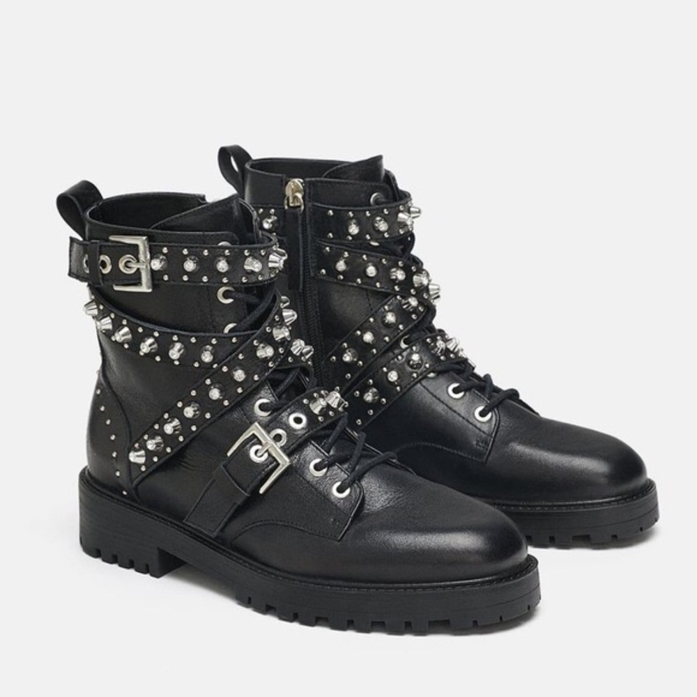 Zara Studded Combat Boots